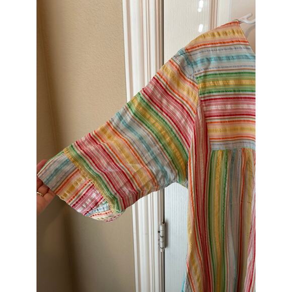 Sante Classics House Coat MooMoo Mumu Striped Rainbow Oversized - Picture 5 of 5